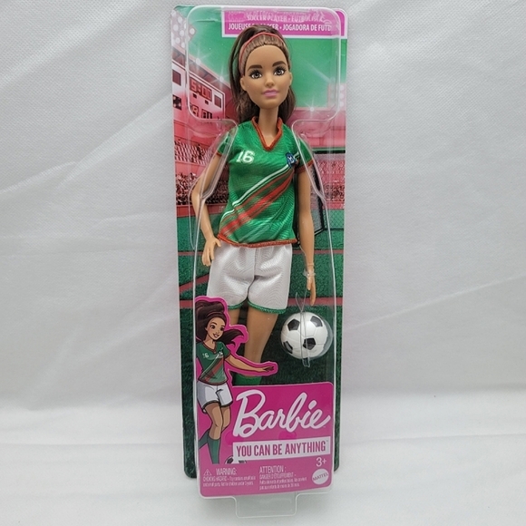 Barbie Soccer Doll, Brunette, #16 (11.5") - Picture 1 of 5
